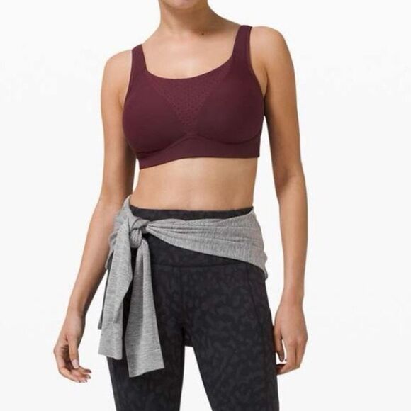 Lululemon Run Times Bra High Support in Burgundy Size 38DD - Picture 2 of 11